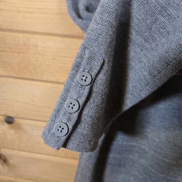 NWT Talbots Pure Merino Wool Cardigan Blazer Gray Womens Large Button Front - Picture 4 of 8